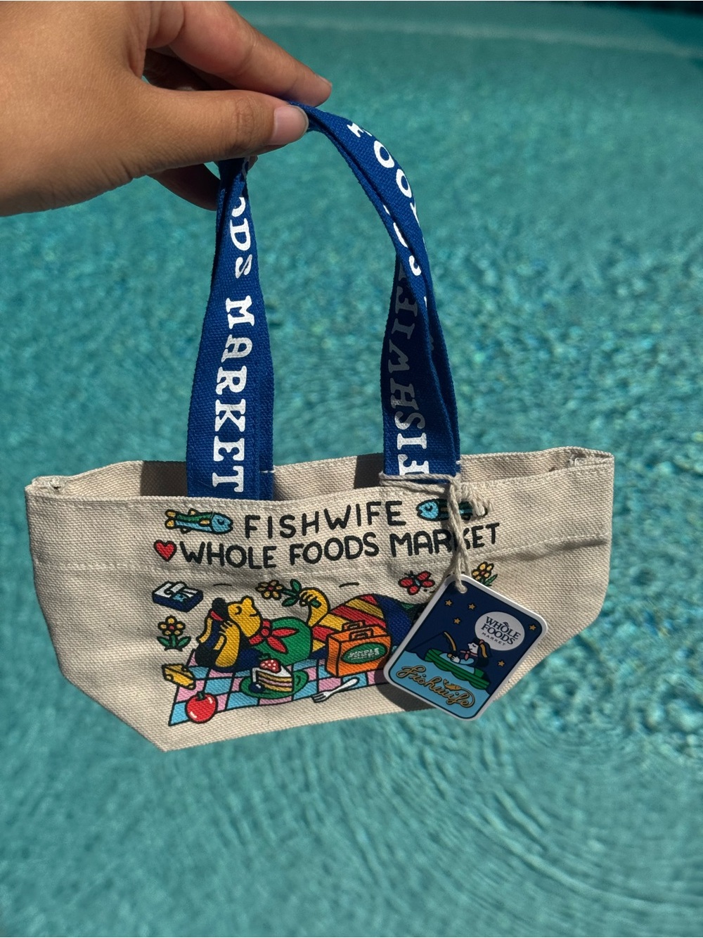 Whole Foods Market x Fishwife Blue-Handle Tote Bag